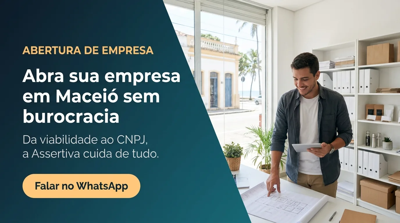 Empreendedor planejando a abertura de empresa no setor de comércio em Maceió com apoio da Assertiva